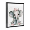 Stupell Industries Nursery Floral Elephant Floating Frame Canvas Art - 2 of 4