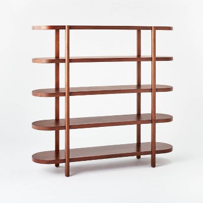 56.8" Portola Hills 5 Shelf Horizontal Bookcase Brown - Threshold™ designed with Studio McGee