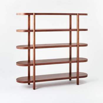 57" Portola Hills 5 Shelf Horizontal Bookcase Walnut - Threshold™ designed with Studio McGee
