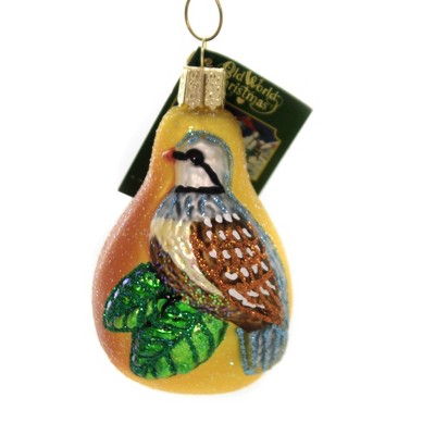 Old World Christmas 3.28" Partridge In A Pear Twelve Day Christmas  -  Tree Ornaments