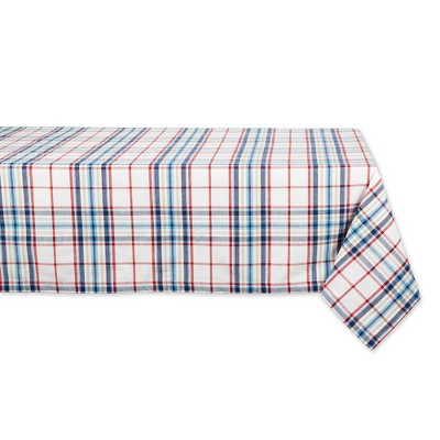 Patriotic Plaid Cotton Tablecloth 60" x 84"