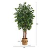 Nearly Natural 7-ft Sakaki Artificial Tree in Handmade Natural Jute Planter with Tassels - image 2 of 4