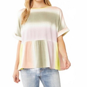 Women's Rainbow Peplum Top - entro - 1 of 4