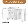 47.2'' Sideboard Buffet Cabinet with Storage & Adjustable Shelf for Living Room, Wood Sideboard with Curved Edge - Leovsnove - 3 of 4
