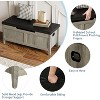 Garvee Storage Bench, 39.4” Wooden Storage Trunk Chest with U-Shaped Cut-Out Pull & Safety Hinge, Shoe Bench with Seat Cushion , Supports 260 LBS - 3 of 4