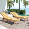 VisioGear 2PCS Set Outdoor Lounge Chair Cushion, Replacement Patio Funiture Seat Cushion, Chaise Lounge Cushion, Yellow & White, 74.41"*22.05"*2.76" - 2 of 4