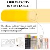 INFURNIC Pencil Cases Kids Large Capacity Waterproof Zipper Pouch Extra Big Pencil Bag for School Supplies Art Tools, Yellow, 8.3"*2.8"*0.5" - 4 of 4