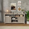 Fluted TV Stand for 65 Inch TV, Mid Century Modern Media Console, Slim Tall Entertainment Center with Storage for Living Room Bedroom - 3 of 4