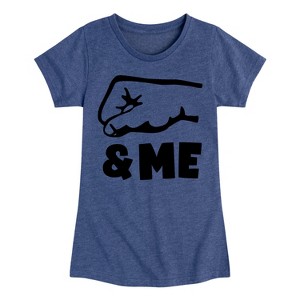 Girls' - Instant Message - Daddy And Me Fist Bump Fitted Short Sleeve Graphic T-Shirt - 1 of 4