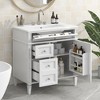 Okak Modern 30" Bathroom Vanity with Top Sink, Water-Resistant  Solid Wood Storage Cabinet with 2 Drawers and a Tip-out Drawer, White - 4 of 4