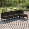 vidaXL Garden Lounge Set Black PE Rattan, Powder-Coated Steel, Polyester - 2 of 4