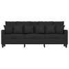 vidaXL 3-Seater Sofa - Fabric, Metal, Textilene, Modern Design Comfortable Seating, for Living Room or Lounge, Black - 2 of 4