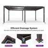 Purple Leaf Louvered Pergola with Retractable Roof, Adjustable Aluminum Hardtop Gazebo for Patio - 3 of 4