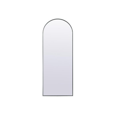 Elegant Lighting Metal Frame Arch Full Length Mirror 28x74 Inch in Silver