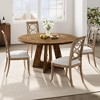 Jojoka 47" Round Farmhouse Dining Table for 4-6 with Gray Wooden Top and Legs – Large Rustic Table for Home Dining Room (No Chairs) - 4 of 4