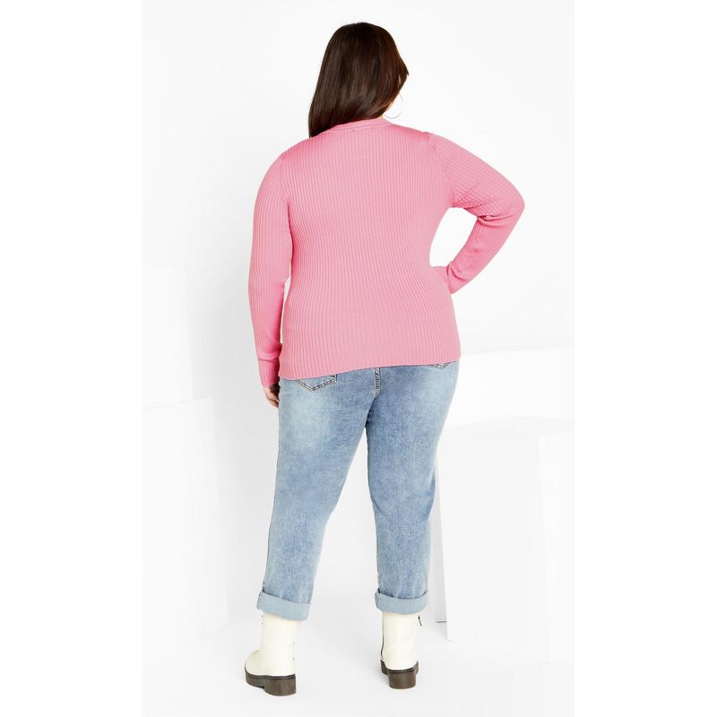 Women's Plus Size 70's Stripe Jumper - pink | CITY CHIC, 3 of 7