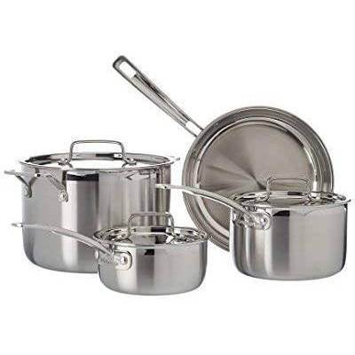 Stainless Steel 7-Piece Cookware Set with Tri-Ply Construction