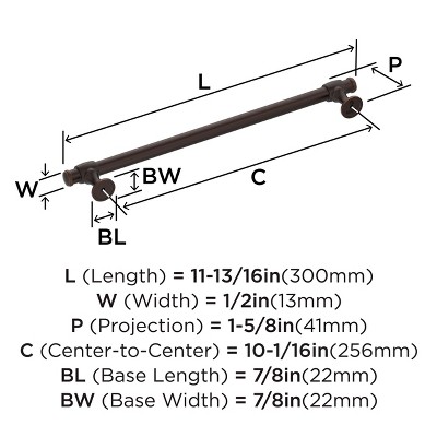 Oil-Rubbed Bronze 10-1/16" Cabinet Bar Pull