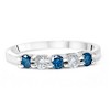 Pompeii3 3/4Ct Blue & White Diamond Five Stone Wedding Ring in White Gold - 2 of 4