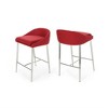 Bar Stool Chairs, Counter Stool Set Of 2, Seating Barstools With Chrome Finish For Dining Room, Breakfast Nook Kitchen Island - 3 of 4