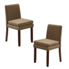 DOMETOUR Linen Upholstered Dining Chair Set of 2, Modern Armless Chair With Cushioned Seat for Living Room - 2 of 4