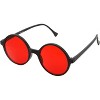 Oversized Round Sunglasses Hippie Color Lens Retro Circle Glasses Men and Women (Red) - 2 of 4