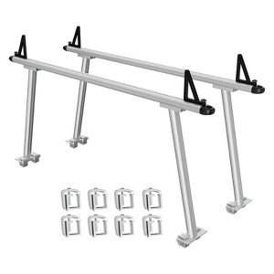 71" Aluminum Truck Ladder Rack - Heavy Duty 800LB Capacity, Universal Pickup Truck Bed Rack with 8 C-Clamps, for Kayak, Surfboard - 1 of 4