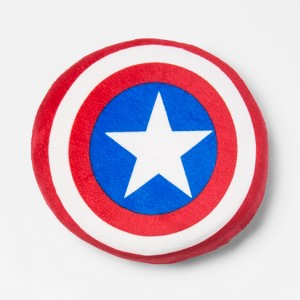 Marvel Captain America Shield Squishy Throw Pillow, Red Blue