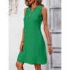 Women's V-Neck Sleeveless Vest Dress with Pleated A-Line Skirt - 2 of 4