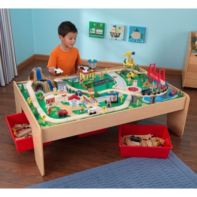 Photo 1 of KidKraft Waterfall Mountain 120-Piece Train Table Set w/ Storage Bins | 17850