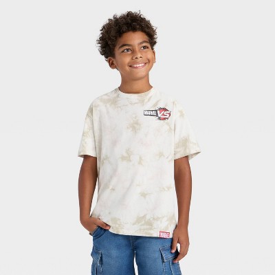 Boys' Marvel Versus Super Heroes Washed Graphic Short Sleeve T-Shirt - Gray Wash
