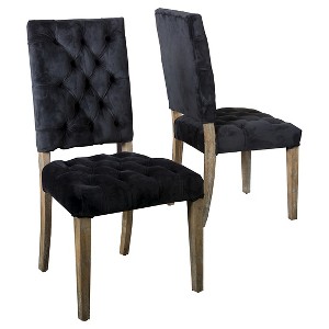 Saltillo New Velvet Dining Chair - Black (Set of 2) - Christopher Knight Home