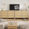 Rattan Dresser, Boho Tall Drawer Dresser with Storage, Wooden Closet Dressers， Freestanding for Bedroom, Nursery, Living Room - 2 of 4