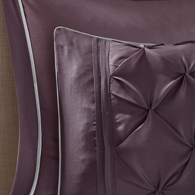 Joella 24-Piece Plum Microfiber Queen Bedding Set