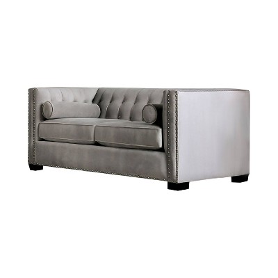Reposa Button Tufted Loveseat Light Gray - HOMES: Inside + Out