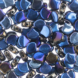 John Bead Matubo 50g Czech Glass 7.5mm Jet Azuro Ginko Leaf Beads - 1 of 2