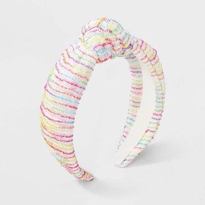 Girls' Ribbed Striped Headband - Cat & Jack™: Fashion Hair Accessory, Recycled Polyester, Ages 3+