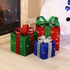 LuxenHome Set of 3 Multi-Color Presents with Bows Lighted LED Indoor Outdoor Holiday Decoration Multicolored - 2 of 4