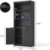 5 Tier Bookcase Display Shelves with Storage Cabinet & Adjustable Shelf, Mid-Century Modern Bookshelves for Home Office, Living Room - 2 of 4