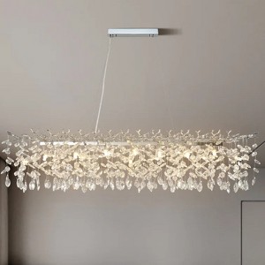 60in Modern Square / Rectangle Crystal Chandeliers for Dining Room, Kitchen Island - 1 of 4