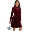 Clearlove Vintage Inspired Velvet Wrap Cocktail Dress Women’s Elegant Evening Gown for Holiday Parties - 4 of 4