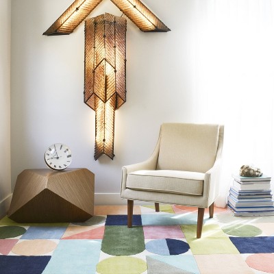 Multicolor Geometric Wool Hand-Tufted Runner Rug