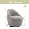 Modern Barrel Swivel Chairs with Concealed Storage, Round Upholstered Accent Chairs - 2 of 4
