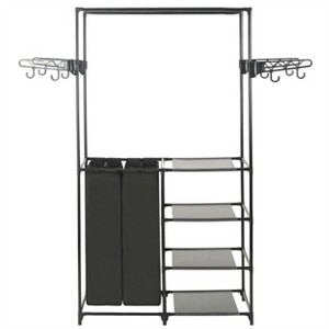 Clothes Rack Steel and Non-woven Fabric 34.3"x17.3"x62.2" Black - 1 of 4