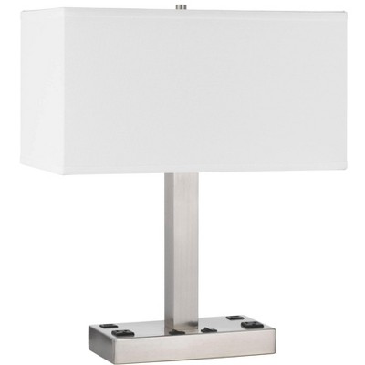 Cal Lighting Colmar metal desk lamp with 2 power outlets and 2 USB charging ports