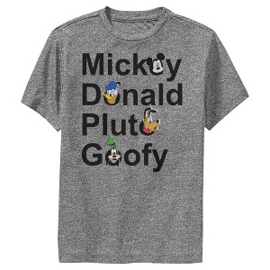 Boy's Disney Mickey Donald Pluto Goofy Performance Tee - 1 of 4