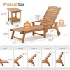 Chaise Lounge Chair with Table, 2-Piece, Outdoor Pool Lounge Chairs with Adjustable Backrest, Resin Patio Lounge Chairs with Wheels for Outside - 4 of 4