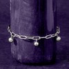 Ross-Simons Italian Sterling Silver Bead Station Paper Clip Link Bracelet - 3 of 4