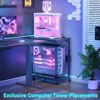 Besiost Rolling Computer Tower Stand with Charging Station, Height Adjustable CPU Holder with Wheels - 4 of 4