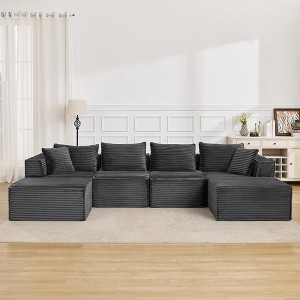 Cloud Modular Sectional Sofa,Modern Upholstered Couches, Comfort U/L Shaped Sofa,Deep Seat Corner Couch for Living Room - 1 of 4